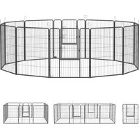 Heavy Duty Puppy Playpen 12 Panel Pet Exercise Pen Suitable Small to Large Dogs Aosom UK