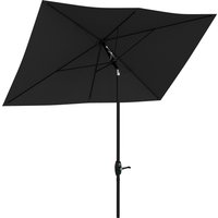 2 x 3 Garden Parasol Umbrella Rectangular Market Umbrella Sun Shade w Crank & Push Button 6 Ribs Aluminium Pole Aosom UK