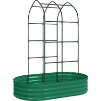 Galvanised Raised Garden Bed Arched Trellis 5 x 3 x 6ft Metal Raised Bed Garden Open Bottom
