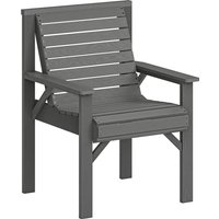 Wooden Garden Dining Chair Outdoor Chair Garden Armchair Curved Seat Wide Armrests Embossed Finish