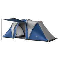 Family Camping Tent 3000mm Waterproof Windproof Tunnel Tent 8 12 Person Navy Blue & Light Grey