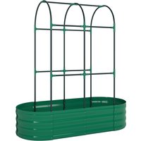 Galvanised Raised Garden Bed Arched Trellis 4 x 2 x 4.6ft Metal Raised Bed Garden Open Bottom