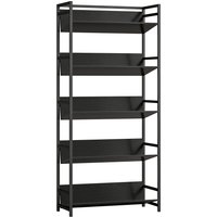 Bookshelf 5 Tier Metal Frame Room Divider Bookcase Storage Shelves Living Room