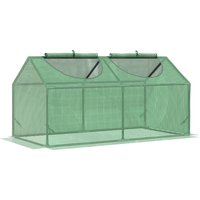 Mini Greenhouse Small Plant Grow House Outdoor Durable PE Cover Observation Windows 119 x 60 x 60 cm Aosom UK