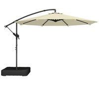 3 m Garden Cantilever Parasol Cross Base Sandbag 360° Rotating Overhanging Banana Umbrella