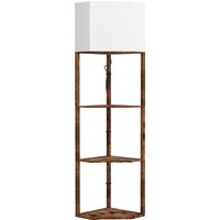 Corner Floor Lamp Shelves Modern Tall Standing Lamp Chain Switch Living Room Bedroom Bulb Not Included Rustic