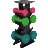 Hex Dumbbells Set Dumbbell Rack Non Slip Hand Weights Home Gym Strength Training 2 x 1kg 2 x 3kg 2 x 5kg