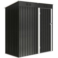 5 x 3 ft Lean to Garden Shed Outdoor Storage Shed Lockable Door Vents Dark Grey