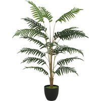 HOMCOM Artificial Fern Topiary Tree, Realistic Artificial Plant in Cement Pot, Fake Plant, 120cm | Aosom Ireland