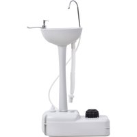 Portable Outdoor Sink Soap Dispenser Towel Holder HDPE Construction Aosom UK
