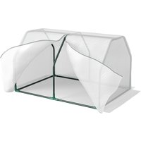 Portable Greenhouse Oasis Mini Metal Frame PVC Cover Zippered Access 99x71x60cm Aosom UK