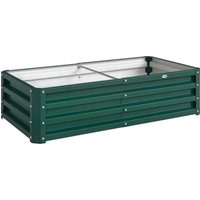 Raised Beds Garden Galvanized Outdoor Planters Herbs Vegetables Use Patio Backyard Balcony Aosom UK