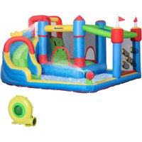5 1 Bounce Castle Large Castle Style Inflatable House Slide Trampoline Pool Water Gun Climbing Wall Age 3 8