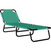 Foldable Sun Lounger 5 Position Adjustable Backrest Outdoor Portable Recliner Chaise Lounge Chair