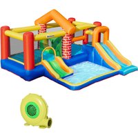 4 1 Bounce Castle Extra Large Double Slides & Trampoline Design Inflatable House Pool Climbing Wall Age 3 8 3.8x3.7x2.3m