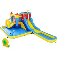 Inflatable Bouncy Castle Water Bounce House 6 1 550W Blower 2 Slides Garden Party Outdoor Indoor