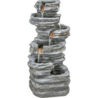Outdoor Fountain 6 Tier Cascading Waterfall Feature LED Lights Resin Freestanding Garden Fountain