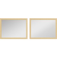 HOMCOM Wall Bathroom Mirror, 30 x 40 cm Wall-Mounted Mirror for Living Room, Bedroom, Hallway, Set of 2, Natural