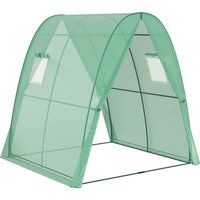 Hoop House Greenhouse Sandbags Walk Tunnel House 2 Doors Screen Windows 1.8 x 1.8 x 2m