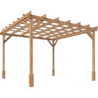 3 x 3 m Wooden Pergola Kit Decorative Garden Gazebo Shelter Stable Structure Climbing Vines Dark