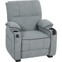 Electric Massage Recliner Armchair Vibration Heat Whisper Quiet Motor Memory Function Velvet Power Reclining Chair Spring Pack USB Port Footrest Side Pocket Cup Holders