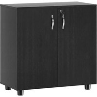 Cabinet Lockable File Cabinet 2 Tier & Anti Slip Feet Storage Office Equipment 80 x 80 x 40cm Aosom UK