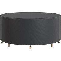 Round Garden Furniture Cover Waterproof Garden Table Cover 420D Heavy Duty Oxford Outdoor Φ214 x 70 cm