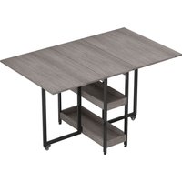 Industrial Folding Dining Table Drop Leaf Table Open Compartments Small Spaces Kitchen Dining Room
