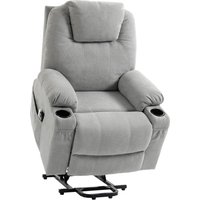 HOMCOM Power Lift Recliner Chair with Pocket Spring, Electric Lift Chair with Wide Backrest, Light Grey