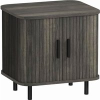 Bedside Table Nordic Side Table Roller Shutter Style Sliding Doors Metal Legs Bedroom Living Room