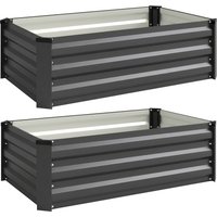 Galvanised Raised Beds Garden Set 2 Outdoor Elevated Planter Box Easy to assemble Growing Flowers Herbs Vegetables