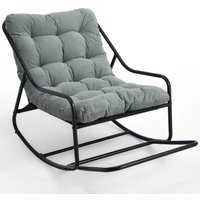Outdoor-Schaukelstuhl mit Komfortkissen, für Wohnzimmer, Schlafzimmer, Lesezimmer, 75x116x82 cm, Hellgrün