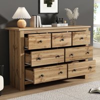 Modern Vintage Storage Cabinet 7 Drawers Versatile Sideboard Living Room Bedroom & Hallway x 40W x 88.5H cm Wood Aosom UK