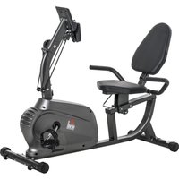 HOMCOM Recumbent Exercise Bike Recovery Exerciser, 8-Level Magnetic Resistance Stationary Bike with Pad Holder, LCD Monitor, for Indoor Cardio Workout, Black | Aosom Ireland