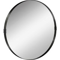 HOMCOM Round Wall Mirror 61 cm, Wall Mounted Bathroom Mirror with Tempered Safety Glass and Aluminium Alloy Frame, Black | Aosom Ireland