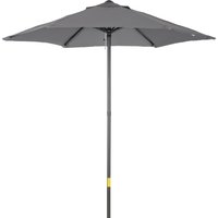 Outsunny 2m Patio Parasols Umbrellas, Outdoor Sun Shade with 6 Sturdy Ribs for Balcony, Bench, Garden, Dark Grey | Aosom Ireland