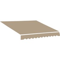 Outsunny Replacement Awning Fabric - Valance with Soft Waves - High-density Polyester 280 g/m² UV-resistant size 3.82L x 2.4l (projection) m beige | Aosom Ireland