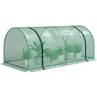 Outsunny Serre de jardin mini serre serre à tomates 2 x 1 x 0,8 m porte zippée bâche PE acier vert