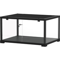 PawHut Terrarium en verre pour reptile enclos pour hamster 86 L ventilation supérieure porte coulissante 50,8x30,5x35,6cm noir