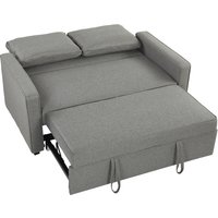 HOMCOM Double Sofa Bed Click Clack Sofa Bed Pull Out Bed with Adjustable Backrest for Living Room and Bedroom Grey