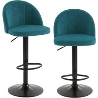 HOMCOM Set di 2 Sgabelli da Bar, Sgabelli Moderni Girevoli con Poggiapiedi, Blu Aosom Italy
