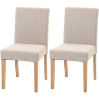 HOMCOM Chaises de salle à manger 2 pièces, chaises rembourrées modernes en tissu effet lin avec