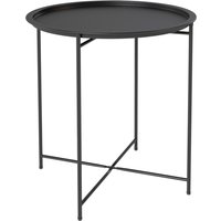 Outsunny Outsunny Beistelltisch klappbar Gartentisch Ø46 x 50 cm Rund wetterfest Balkontisch mit klappbar Tischbeine Campingtisch Klapptisch Kaffeetisch für Wohnzimmer Büro Outdoor Indoor Schwarz Aosom