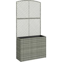 Rattan Planter Trellis Raised Beds Garden Liner Climbing Plants Vegetables Flowers Dark Grey