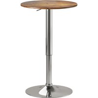 HOMCOM Bar Table Bistro Standing Table, Height-Adjustable 67-93 cm, 360° Swivel Top, Brown | Aosom Ireland