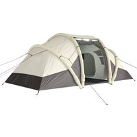 Outsunny Tente Gonflable Camping 2-4 Personnes avec Pompe 2 Chambres et Séjour Imperméable 3000mm 485x245x188cm Gris