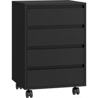 Aosom Enjoy 12% Discount on HOMCOM Black Office Filing Cabinet with Wheels