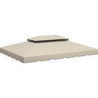 Outsunny Toile de rechange pour pavillon tonnelle tente toit de remplacement gazebo de jardin tissu polyester 3,9 x 2,9 m beige Aosom France