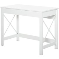 HOMCOM Bureau d'ordinateur, table informatique, style moderne, cadre renforcé en forme X, 105 x 50 x 76 cm, blanc