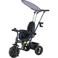 HOMCOM Tricycle Enfants Pare-Soleil Pliable Canne Amovible Benne Rangement 105 x 47 x 98 cm Acier Bleu et Noir